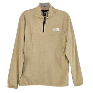 The North Face Quarter Zip Fleece Pullover Mens Size Medium Beige Casual Adult
